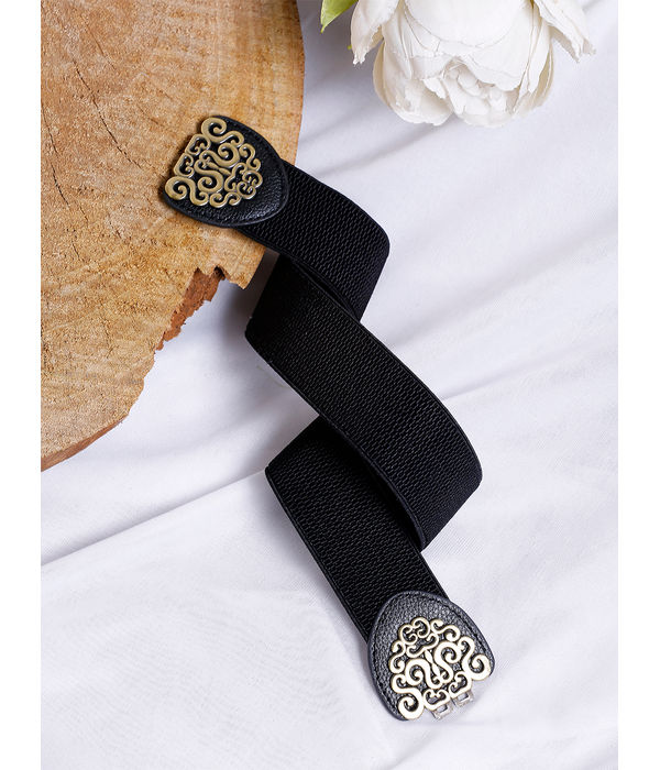 YouBella Jewellery Celebrity Inspired Adjustable Kamarband Waist Belt for Women/Girls (YB_Belt_31) (Black), Large